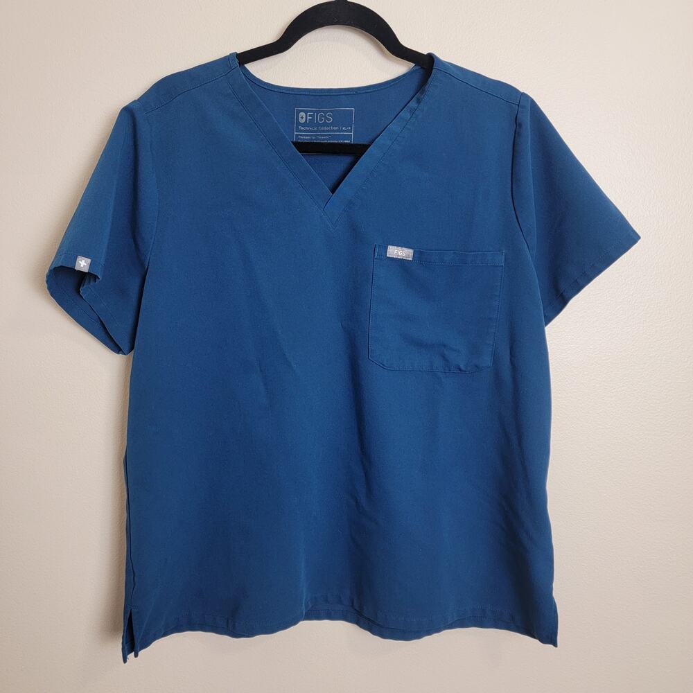 Figs Navy Blue Scrub Top Size XL